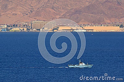 Israeli Navy boat patrolling in the Gulf of Eilat Israel Editorial Stock Photo