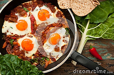 Israeli shakshouka breakfast Stock Photo