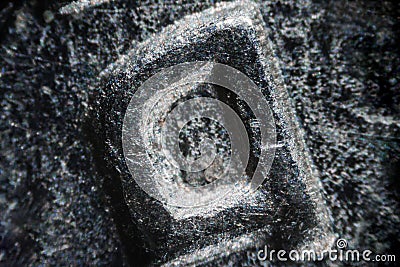 Israeli 1 Shekel coin under the microscope Stock Photo