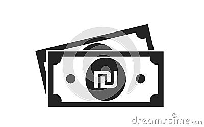 Israeli sheqel bill icon. vector cash and money symbol Vector Illustration