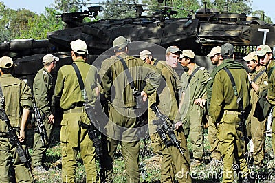 Israeli Soldiers Prepared for Ground Incursion in Gaza Strip Editorial Stock Photo