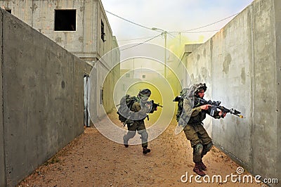 Israeli soldiers during Urban Warfare Exercise Editorial Stock Photo