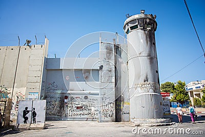 The Israeli West Bank barrier Editorial Stock Photo