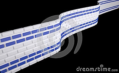 Israelian flag as a brick wall, border protection concept Cartoon Illustration