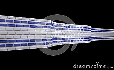 Israelian flag as a brick wall, border protection concept Cartoon Illustration