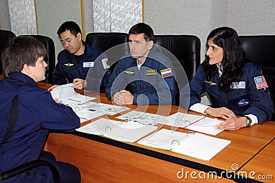 ISS Crew during Training Editorial Stock Photo