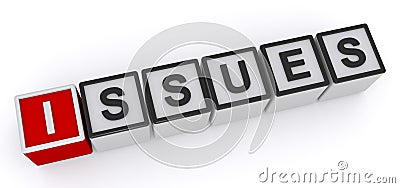 Issues word block Stock Photo