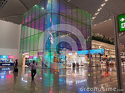 Istanbul airport by night Editorial Stock Photo