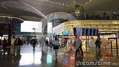 Istanbul Airport timetable and duty free Editorial Stock Photo