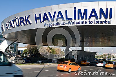 Istanbul AtatÃ¼rk Airport - entrance Editorial Stock Photo