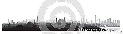 Istanbul city skyline. Travel Turkey background. Turkish urban c Stock Photo