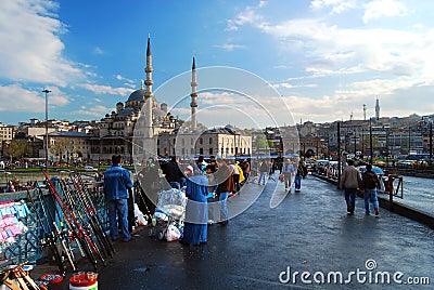 Istanbul - Galata Bridge Editorial Stock Photo