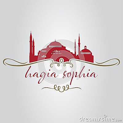 istanbul hagia sophia mosque logo, icon and symbol vector illustration Vector Illustration