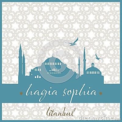istanbul hagia sophia mosque logo, icon and symbol vector illustration Vector Illustration