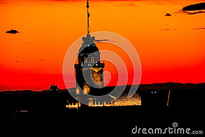 Maiden Tower, Istanbul Editorial Stock Photo