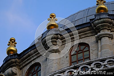 Istanbul Nusretiye Cami. The style of the mosque is Baroque. It is made of stone and marble. Stock Photo