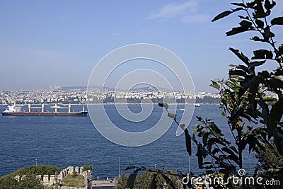 Istanbul old city skyline,View and sight of Bosphorus,Topkapi Palace, Fatih, Istanbul, Turkey Stock Photo