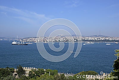 Istanbul old city skyline,View and sight of Bosphorus,Topkapi Palace, Fatih, Istanbul, Turkey Stock Photo