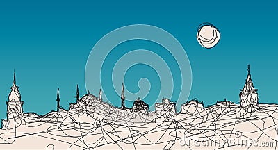 Istanbul Silhouette Vector Illustration