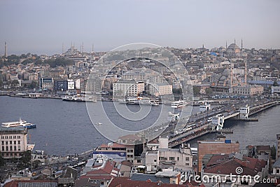 Istanbul skyline at sunset Editorial Stock Photo
