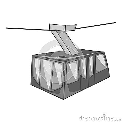 Istanbul tram icon, gray monochrome style Vector Illustration