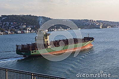 Panorama of view from the Golden Horn on the duct slopes City Editorial Stock Photo