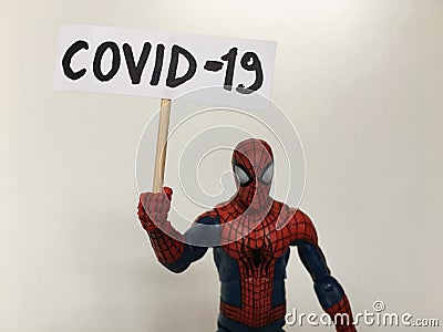 Social messages by Spider-Man Editorial Stock Photo