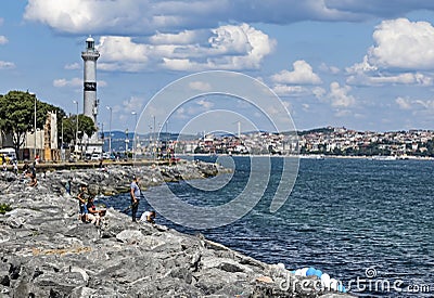 Seascape from cankurtaran sea side in istanbul Editorial Stock Photo
