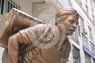 Fatih district - porter statue Editorial Stock Photo