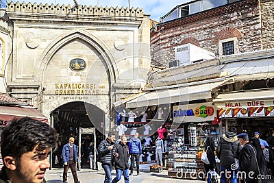 Istanbul/Turkey-04.03.2019: the entrance to the Grand Bazaar Editorial Stock Photo