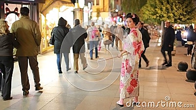 ISTANBUL, TURKEY - JANUARY 2013: Japanese geisha samurai Editorial Stock Photo