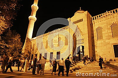 Sultanahmet Mosque in Ramadan night Editorial Stock Photo