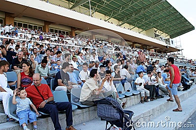 Horseracing fans watching the horse race Editorial Stock Photo