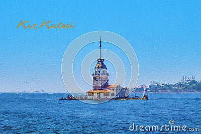 Istanbul, Turkey. Maiden's Tower in the Sea of Marmara Stock Photo
