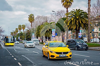 Street View of Adnan Menderes Boulevard Editorial Stock Photo