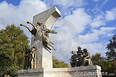 Istanbul, Turkey - November 2021: Monument To Fatih Sultan Mehmet Editorial Stock Photo