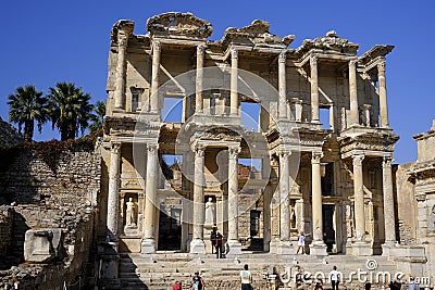 Ruins of the Library of Celsus Editorial Stock Photo