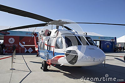 Istanbul, Turkey - September-22,2019: Sikorsky helicopter close-up of gendarmerie Editorial Stock Photo