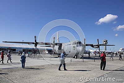 Istanbul, Turkey - September-22,2019:Turkish air force C130 military transport aircraft Editorial Stock Photo