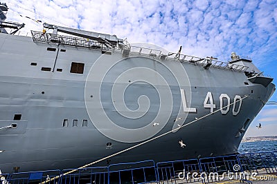 18-04 -2023 Istanbul-Turkey: TCG Anadolu, L 400, World's First SIHA Ship Editorial Stock Photo