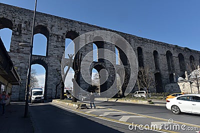 The Valens Aqueduct is a Roman aqueduct which was the major wate Editorial Stock Photo