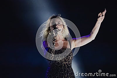 25-07-2023 Istanbul-Turkiye: Hadise Live in Concert Musical Spectacle Editorial Stock Photo