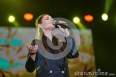 Turkish Singer Elif Buse Dogan Concert in Istanbul, Turkiye Editorial Stock Photo