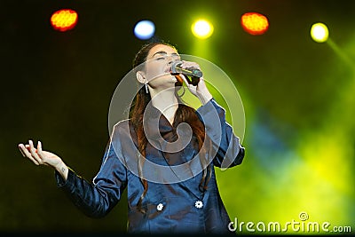 Turkish Singer Elif Buse Dogan Concert in Istanbul, Turkiye Editorial Stock Photo