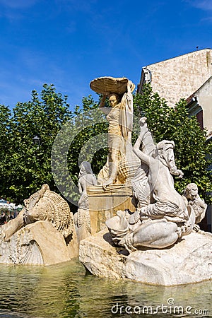 The Ister Fountainin, Esztergom city, Hungary Stock Photo