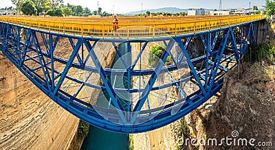 The isthmia Bridge in Corinth Editorial Stock Photo
