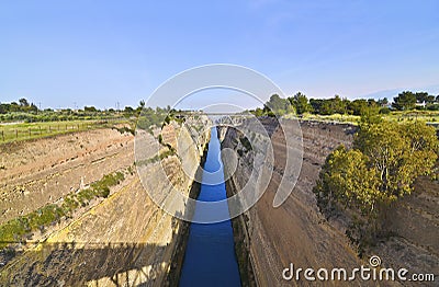 Isthmus of Corinth Greece Stock Photo