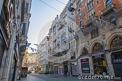 Istiklal Caddesi Avenue, Beyoglu, Istanbul, Turkey Editorial Stock Photo