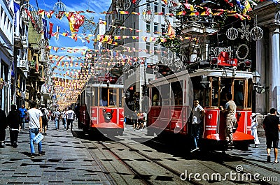 Istiklal Street, Istanbul, Turkey Editorial Stock Photo