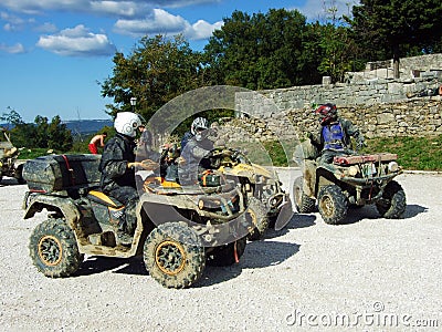 Istra Adventure or Buggy Safari Adrenaline ride of an off-road vehicle in the Istrian peninsula - Hum, Croatia Editorial Stock Photo